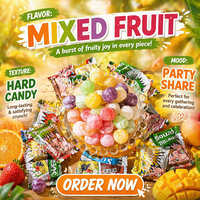 Gemengd fruit extreem zuur hard snoep, individueel verpakt, opwekkend snoep voor werk, autorijden, studeren