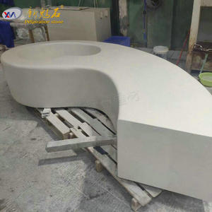 Nuevos Materiales de Construcción de Piedra, Banco de Hormigón Prefabricado GRC Gris, para Uso en Interiores y Exteriores, Parques y Plazas, Alta Resistencia - Product Image 1