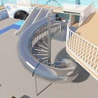 Escalier en colimaçon moderne personnalisé en acier inoxydable 304 avec toboggan, toboggan intérieur pour enfants pour escaliers, aire de jeux extérieure, toboggan en métal pour escalier