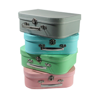 Boîte d'emballage personnalisée en carton miniature pour enfants, bébé, couverture rétro, valise colorée, boîte cadeau pour bonbons avec poignée