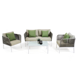 Estilo francés 3 piezas de aluminio al aire libre de <span class=keywords><strong>la</strong></span> <span class=keywords><strong>cuerda</strong></span> diseño Muebles de Jardín moderno sofá conjunto - Product Image 1