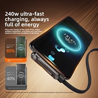 Soporte para Teléfono Móvil con Cable de Datos de Carga Rápida Tipo-C de 240W y Material Trenzado