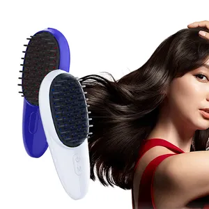 Hair Beauty Home Use Vibration Head Massage Red Blue Light Electric Massage Comb Instrument Hair Scalp Massager Comb