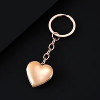 Ywyougang Porte-clés Cœur Vierge Minimaliste 4 Couleurs avec Breloque Cœur pour Photo, Accessoire Clé Saint-Valentin