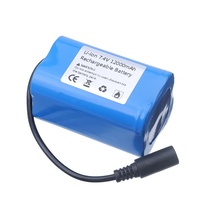 بطارية ليثيوم أيون 7.4 فولت 12000 مللي أمبير في الساعة مع شاحن USB بلاستيكي للتحكم عن بعد، بطارية احتياطية لقارب صيد السمك بالتحكم عن بعد، حزمة من قطعتين
