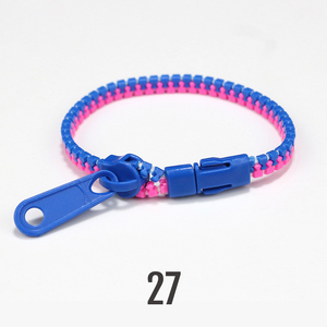 Blues Wholesale Promotion Simple Double Colors Easter Basket Stuffers Fidget Toys Plastic Resin <strong>Zipper</strong> <strong>Bracelet</strong> for Children - Product Image 3