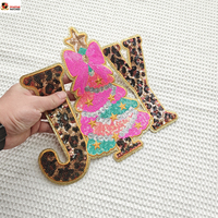 Joyeux Noël : Écussons brodés « Holly Jolly » avec paillettes et sequins, grands, personnalisés, vente en gros, à thermocoller ou à coudre pour vêtements, chapeaux et sacs