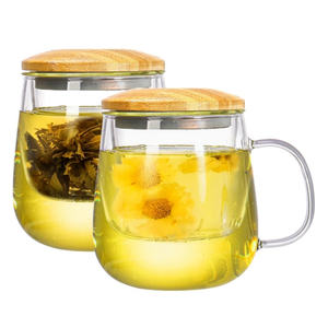 Tasses à thé <span class=keywords><strong>en</strong></span> <span class=keywords><strong>verre</strong></span> <span class=keywords><strong>avec</strong></span> couvercle <span class=keywords><strong>en</strong></span> bambou <span class=keywords><strong>Infuseur</strong></span> à thé Passoire Ensemble de filtres Tasses <span class=keywords><strong>en</strong></span> borosilicate <span class=keywords><strong>Tasse</strong></span> à thé transparente pour la floraison du thé <span class=keywords><strong>en</strong></span> vrac - Product Image 1