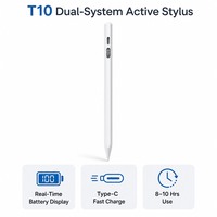 Lápiz Óptico Activo Compatible con iPad, Android, Windows, Pantalla LED de Batería, Recargable Tipo-C, Magnético, Sin Necesidad de Bluetooth