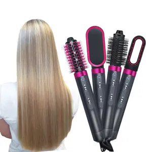 5 In 1 Styler Volume Shape Multi Functional Curling Straightening Comb Straightener Electric Iron Comb Hair Curler Set