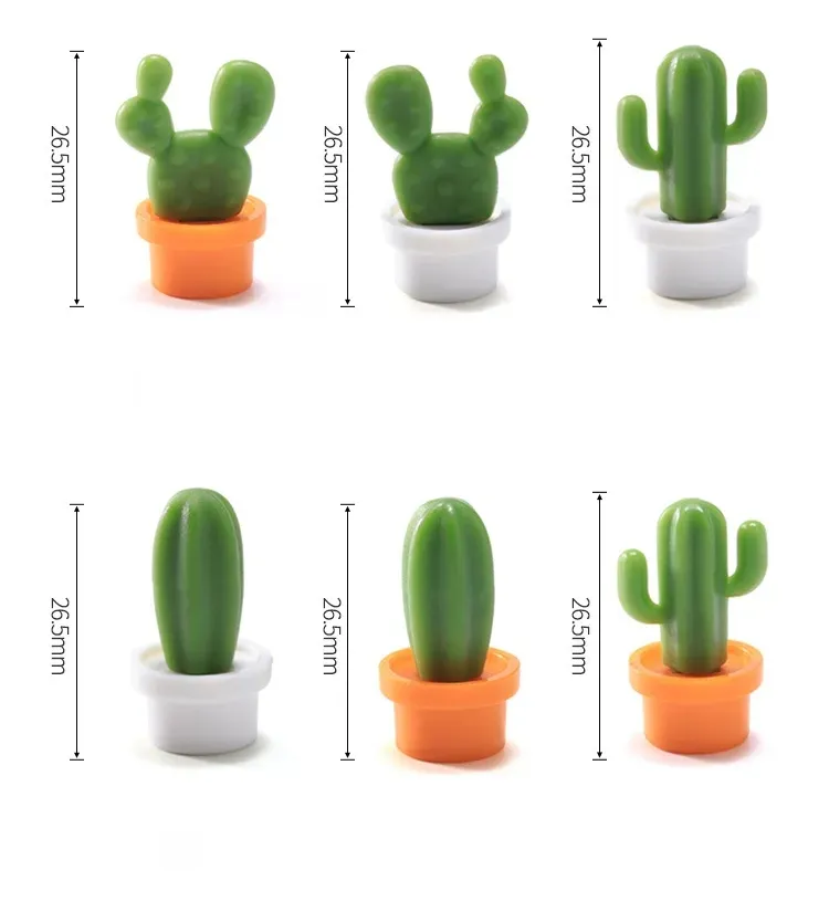 Aimants pour réfrigérateur Mignon Mini Plante Succulente Vase ensemble Aimant Bouton Cactus Réfrigérateur Message Autocollant maison déco