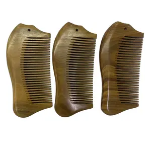 Private Label Customized Men Women Portable Natural Real Sandalwood Comb Verawood Comb Set