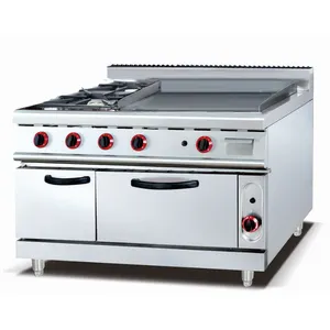 Restaurant Equipment Commercial Gas Griddle & Gas Stove Range With Oven