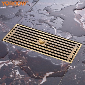 YOROOW cromato 4 pollici di scarico a pavimento in ottone 200x80mm di lunghezza Anti-odore intagliato per bagno di drenaggio canale di sigillatura - Product Image 6