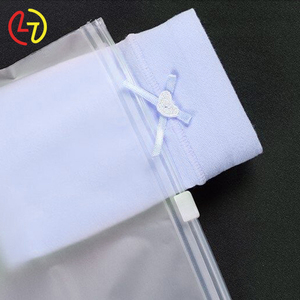 Compostable biểu tượng tùy chỉnh thanh trượt tái sử dụng trong suốt Túi <span class=keywords><strong>PVC</strong></span> may rõ ràng nhựa PE Frosted <span class=keywords><strong>Ziplock</strong></span> túi cho quần áo bao bì - Product Image 4