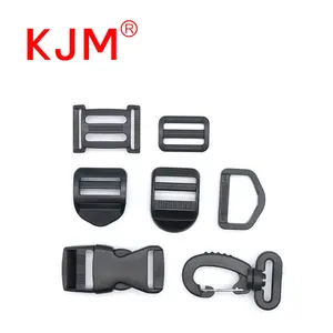 KJM Plastiktütenzubehör Seitenauflösung Buckelhakenverschluss verstellbares Band Verbinder Riemenclip für Rucksack