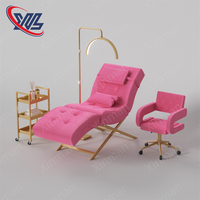 Lit de beauté Xinman, nouveau modèle S, chaise longue ergonomique, matériau en flanelle, lit pour extensions de cils, tête réglable