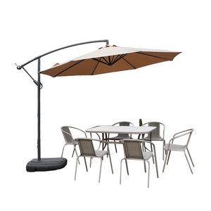 Ready to Ship Outdoor Courtyard 8-bone All Iron <b>Banana</b> Umbrella with Thin Polyester Fabric - Product Image 1