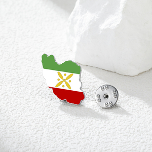 Broche drapeau historique de l'Iran pour collectionneurs, carte de l'<span class=keywords><strong>Empire</strong></span> persan, broche drapeau Lion et Soleil avec la mer de la Caspienne et le Golfe Persique - Product Image 6