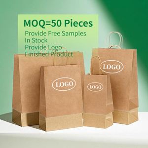 Bolsas de Regalo de Marca Famosa al por Mayor, Bolsas de Compra de Papel Kraft Personalizadas con Impresión a Color del Logotipo para Manualidades - Product Image 2