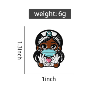 Afro amerikaner Krankens ch wester Emaille Pin schwarze Frau Doktor Brosche Revers Abzeichen medizinischen Schmuck Geschenk für Freunde - Product Image 6