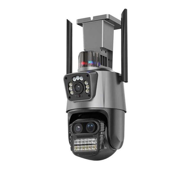 Icsee 9MP Triple Lens Dashboard Camera 8X Zoom 360 AI PTZ CCTV Camera Colorful Night Vision 4K Wifi Outdoor Camera