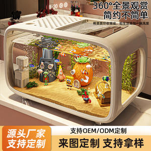 Acuario rectangular de plástico transparente Zy02 con tapa para decoración del hogar y uso como pecera - Product Image 4