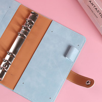 Cahier à main à feuilles mobiles en métal de couleur unie simple nouveau cahier en cuir souple étudiant papeterie bloc-notes A6