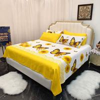 Ensemble de draps imprimés en gros, 6 pièces, taille King, avec taies d'oreiller, drap de lit en coton en gros, personnalisé