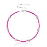 Extrêmement populaire bohème fait à la main tressé perlé clavicule chaîne mignon multicolore marguerite fleur collier cadeaux pour les femmes