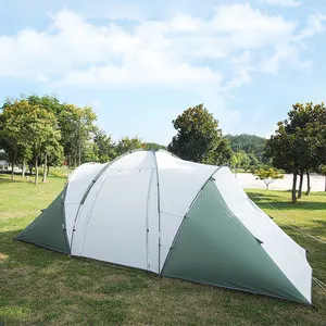 신상품 더블 레이어 패밀리 캠핑 야외 방수 텐트 2 베드룸 1 거실 텐트 3-4 시즌