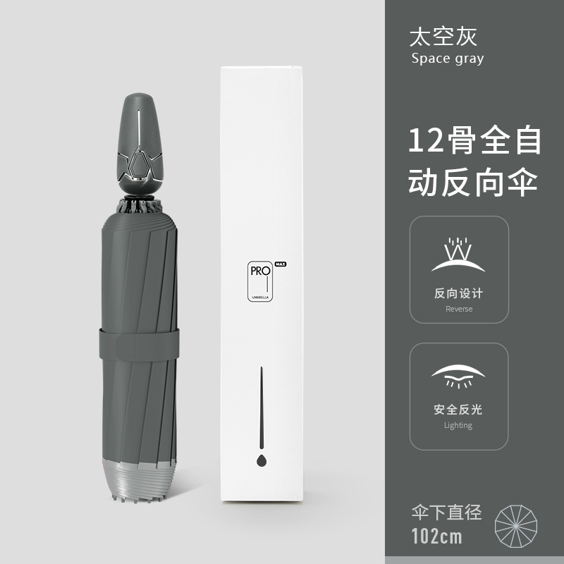 สีเทาสเปซเกรย์ 12 กระดูก [กลับด้าน] [แถบสะท้อนแสง]