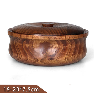 Tigela de Salada de Madeira Polida e Ecológica com Tampa - Product Image 3