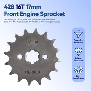 428-16T เฟืองหน้า 17 มม. สำหรับ TaoTao/Roketa/Coolster/Sunl/Zongshen 50-160cc รถจักรยานยนต์/ATV/ควอด/จักรยานวิบาก/มอเตอร์ไซค์จีน - Product Image 2