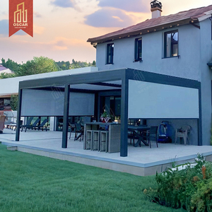 Pérgola de Patio, Gazebo de Aluminio de 10x13 pies, Pérgola Exterior Ajustable con Persianas, Cortinas y Mosquitera - Product Image 4