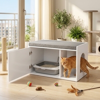 Meuble WC pour animaux tout-en-un en bois, avec bac à litière pour chat dissimulé, pour usage humain et animal, vente en gros d'usine, produit phare