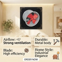 Ventilateur d'extraction axial industriel mural, extracteur d'air à haut débit, 14 pouces, en métal, faible bruit, pour usage domestique
