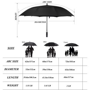 <span class=keywords><strong>Parapluie</strong></span> de golf double auvent coupe-vent, ouverture automatique, grand format 62 pouces, surdimensionné, pour hommes et femmes, cadeau d'affaires - Product Image 5