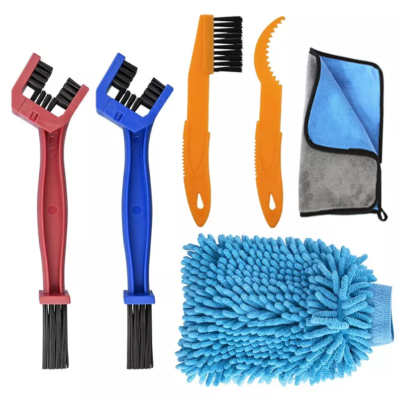 Kit De Nettoyage Pour Chaîne De Vélo Et Moto - Brosses En Nylon Robustes - Nettoyeur Cassette Et Pignons - Entretien Facile