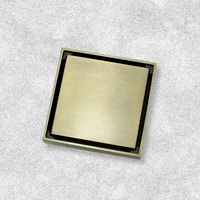 Grille de drain de sol intégrale pour salle de bain, moderne, anti-odeur, chromée, avec insert pour carrelage, en laiton brossé, pour douche
