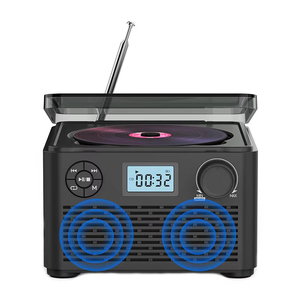 Boombox portable avec lecteur CD, rechargeable, radio FM, haut-parleurs stéréo, anti-skip, écran LCD, lecteur de musique pour la maison, directement de l'usine - Product Image 1