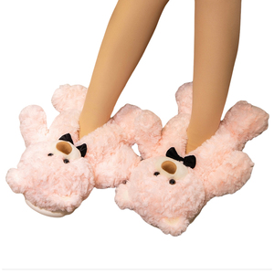 En gros, Chaussons en peluche d'hiver chauds et mignons, style <span class=keywords><strong>petit</strong></span> ours et <span class=keywords><strong>chien</strong></span>, pour la maison, type claquettes - Product Image 1