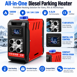 Chauffage diesel électrique portable OEM 5KW 12V 24V 220V tout-en-un en aluminium horizontal pour serre et pépinière CE ND02003 - Product Image 2