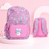 Mochila Infantil con Estampado de Gato de Dibujos Animados, Ligera, para Niñas, para la Escuela, Viajes y Uso Diario