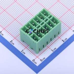 KF2EDGKRH-3.5-2*6P Plug-in Terminal Block Bent Lead Through Hole,P=3.5mm Board-to-Board / Socket - Closed 2x6P 3.5mm Green - Product Image 1