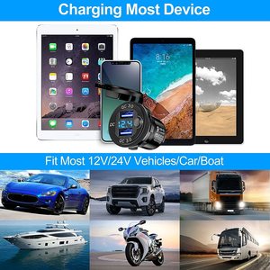 <span class=keywords><strong>Prise</strong></span> <span class=keywords><strong>USB</strong></span> double port 12V 24V DC étanche en aluminium avec chargeur rapide QC3.0 pour <span class=keywords><strong>voiture</strong></span>, voltmètre numérique et interrupteur marche/arrêt - Product Image 6
