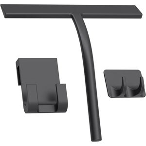 TOALLWIN Raclette de nettoyage en acier inoxydable pour baignoire, douche et vitres, lame en silicone noire de <span class=keywords><strong>11</strong></span> pouces - Product Image 1