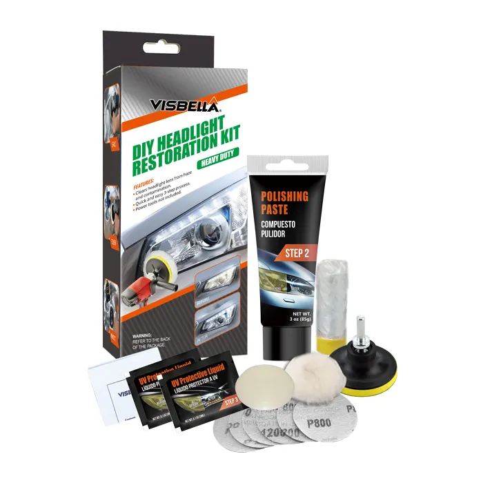 Visbella high performance auto Headlight Repair plastic lens shine and restore kit