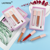 Vente en gros de cosmétiques de luxe végétaliens rose clair nude brun kits de brillant à lèvres paquet de marque privée ensembles de doublure à lèvres brillant