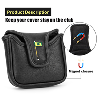Couverture de tête de golf avec drapeau vert brodé, imperméable, magnétique, pour club, carré, pour putter